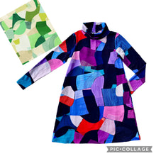 Piece Out Long Sleeve Winter Swing Dress GREEN OR VIOLET
