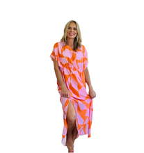 Puzzled Pink & Orange Kaftan Dress Pre-Order