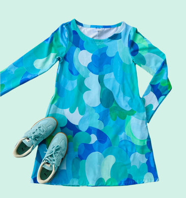 On Cloud 9 Winter Swing Dress Blues