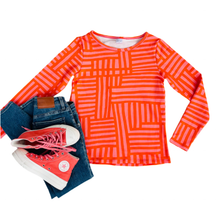 Walk The Line Sweater Coral & Pink