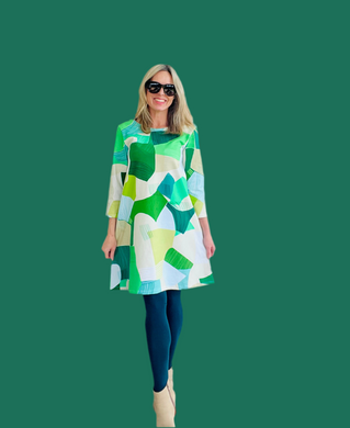 Piece Out Swing Dress 3/4 Sleeve OR short sleeve