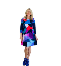 Piece Out Swing Dress Violet 3/4 sleeve OR short sleeve