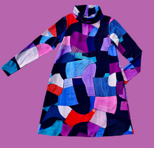 Piece Out Long Sleeve Winter Swing Dress GREEN OR VIOLET