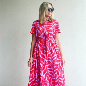 Unbe-leaf-able Pinks  Maxi Dress