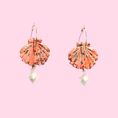 Peachy Pearl Shell Earrings