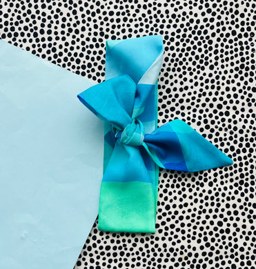 On Cloud 9 Blue Sash Hair Tie