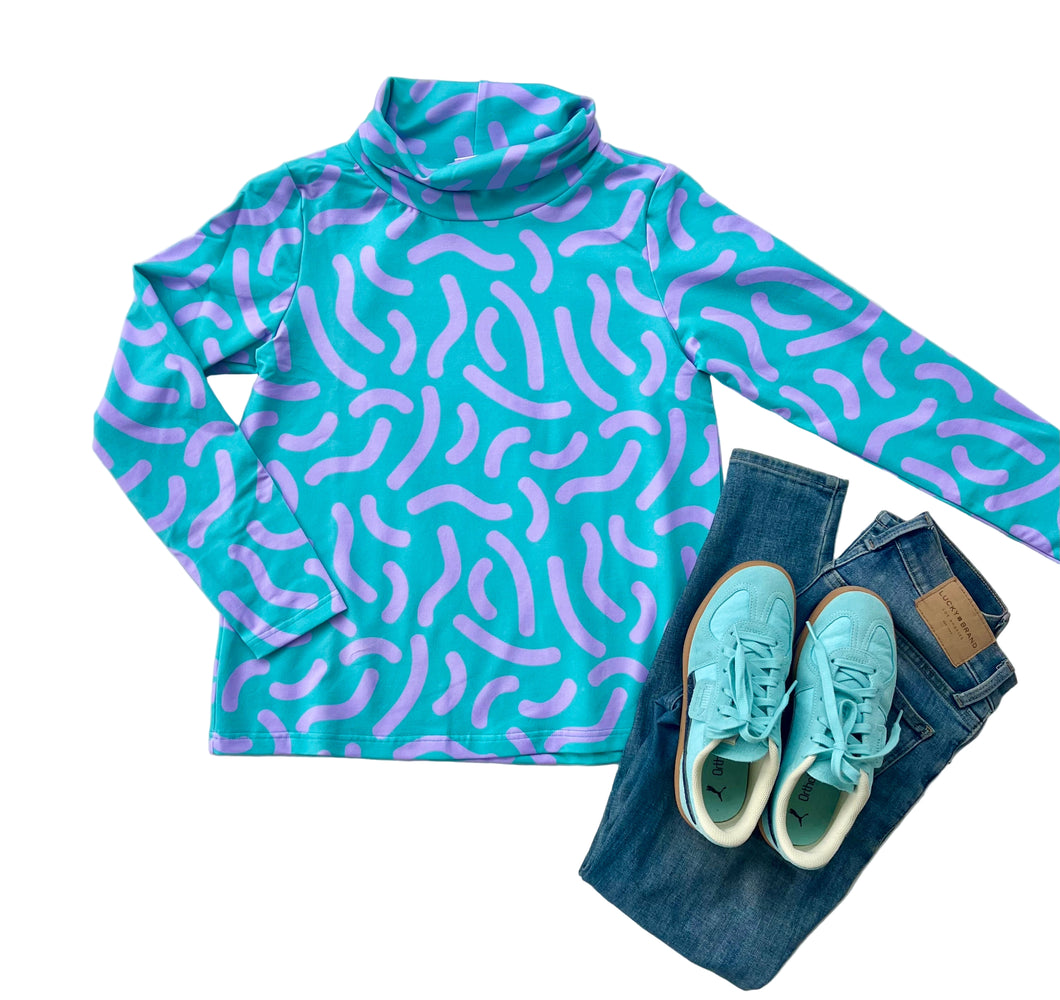 Twist & Shout Mint & Lavender Sweater