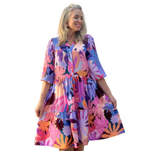 Flower Power Button Up Smocked Dress Dress FLOWER POWER (Pinks or Blues )