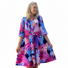 Flower Power Button Up Smocked Dress Dress FLOWER POWER (Pinks or Blues )