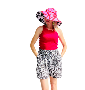 Reversible Hat Tri & Stop Me Pink & Black