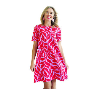 Unbe-leaf-able  Swing Dress Pinks