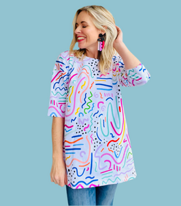 Go With The Flow Oversize Tunic White