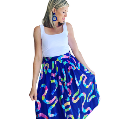 Snake It Off silk midi skirt