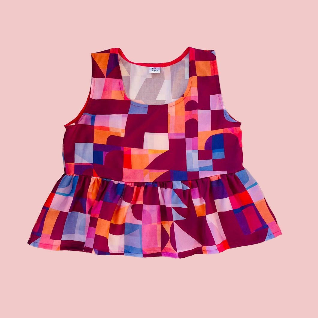 COMING SOON - Dusk Till Dawn Peplum Top Pink OR Blue