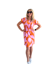 Light Pink & Orange Puzzled Tee Dress