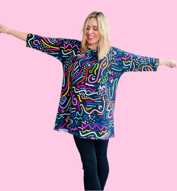 Go With The Flow Oversize Tunic Black