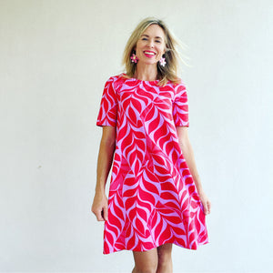 Unbe-leaf-able  Swing Dress Pinks