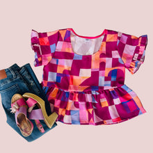 COMING SOON - Dusk Till Dawn Peplum Top Pink OR Blue