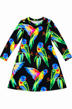 Flocking Awesome Winter Swing Dress Black Background