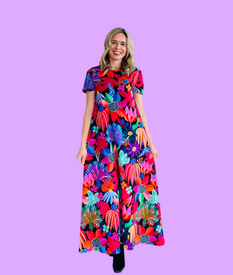 Night Garden Maxi Dress Black smaller scale