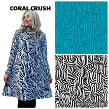 Coral Crush Winter Swing Dress Black & White OR Teal