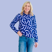 Twist & Shout Navy & Lilac Sweater