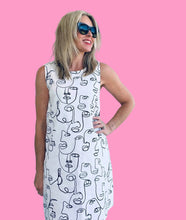 Abstract Face Off Shift Dress
