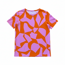 Puzzled Everyday Tee Blue Orange & Pale Pink