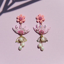 Blossom Pearl Hoop Earrings Pink