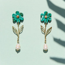 Emerald Green Floral Drops
