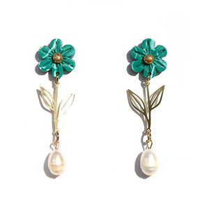 Emerald Green Floral Drops