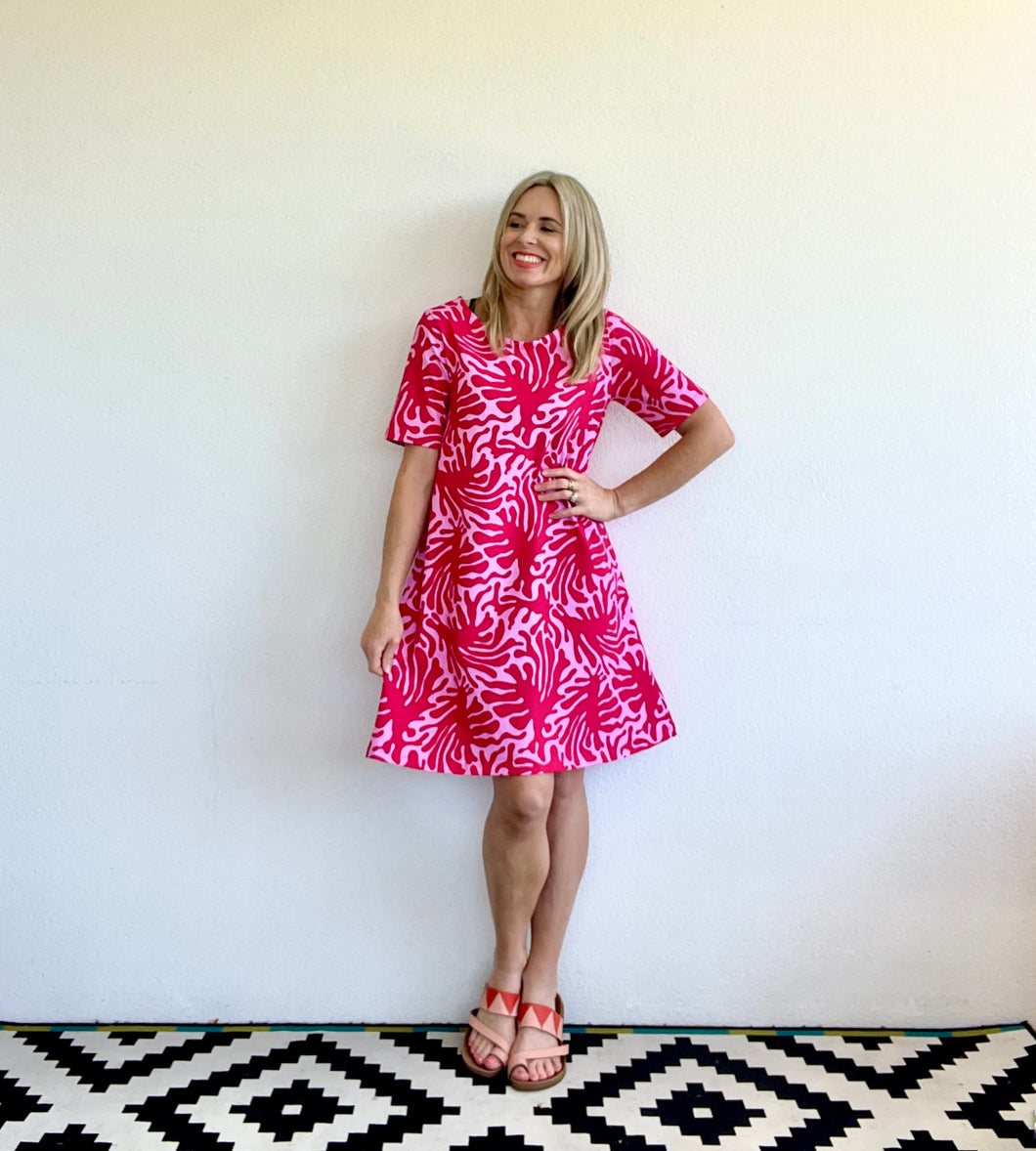 Mod Squad Raspberry Swing Dress