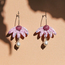 Blossom Pearl Hoop Earrings Pink