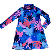 Flower Power Winter Swing Dress Blue