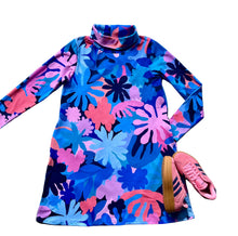 Flower Power Winter Swing Dress Blue