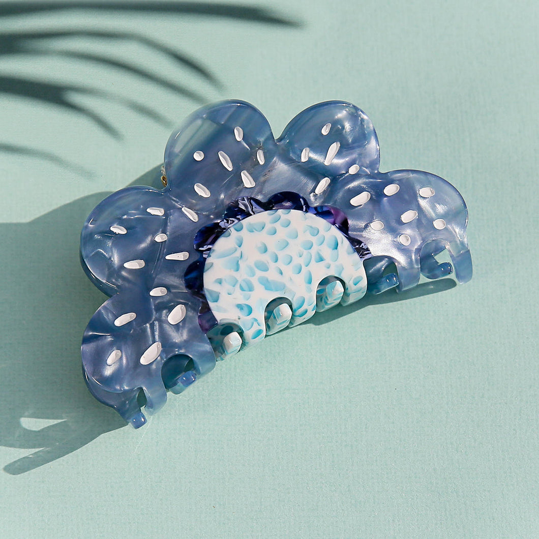 Flower Power Hair Clip Blue