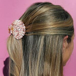 Pink Terrazo Shell Hair Clip