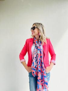 Coral Come Fly Away Scarf Silk Blend
