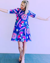 Native Blooms Blue Swing Dress