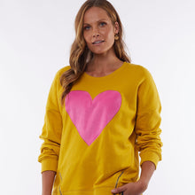 Heartbeat Crew sweater - yellow mustard