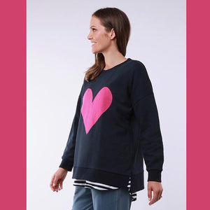 Queen Of Hearts Sweater | stitched heart detail