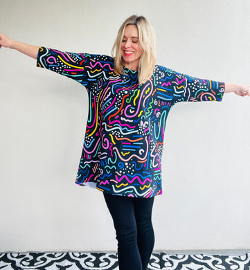 Go With The Flow Oversize Tunic Black