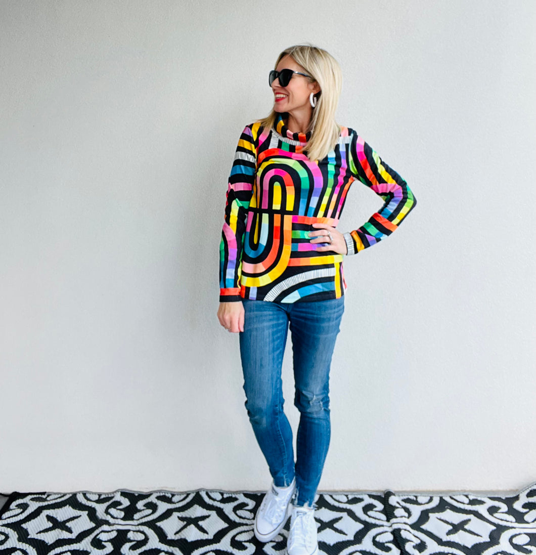 Rainbow Bright  🌈 Geometric Sweater