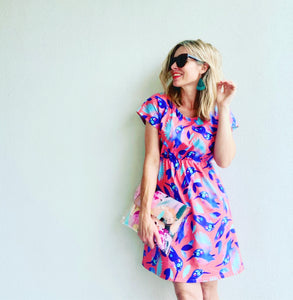 Coral Come Fly With Me Tee Dress