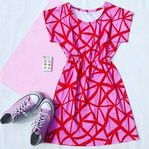 Tri & Stop Me Pink & Red Tee Dress
