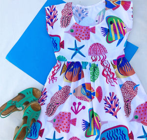 Coral Reef Sundress White Background