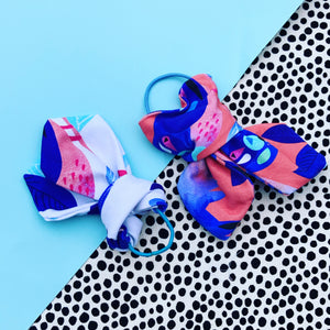 Coral Come Fly With me Bow Knot Hair Tie DUO PACK