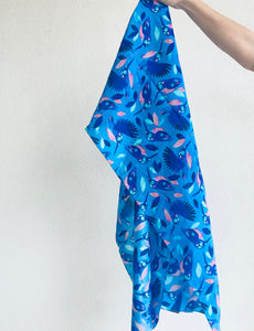 Sheer Scarf Come Fly Away Blue Silk Blend