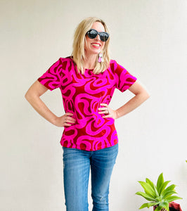 Making Waves  Everyday Tee Pink & Red