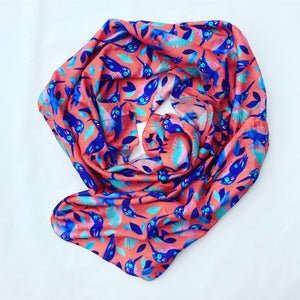 Coral Come Fly Away Scarf Silk Blend